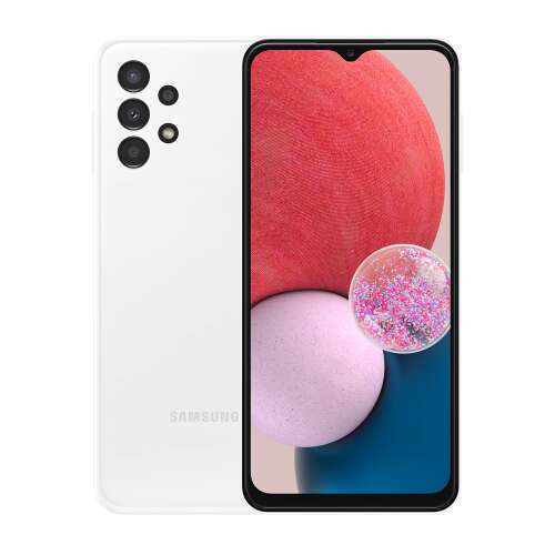 Samsung Galaxy A13 biely smartfón pohľad spredu a zozadu