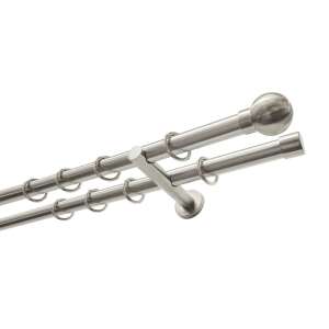 Két soros, 20mm átmérőjű, nemesacél karnis gömb végződéssel, 200cm hosszú - Karnis