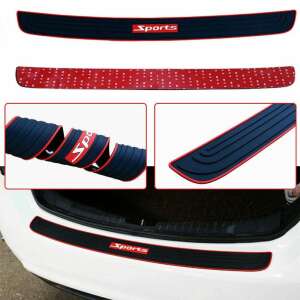 Black and red car bumper protector, universal, sports design - Car Care Tool