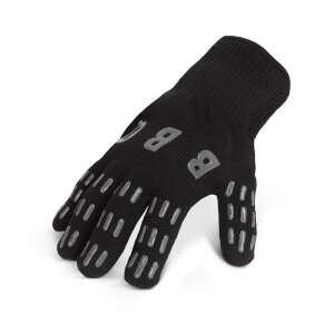 Black heat resistant grill glove with silicone grip, XL size - Oven Mitt