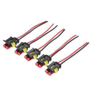 5 pairs of waterproof electrical connectors with 10 cm cables, suitable for motorcycles, scooters, cars, trucks, quads, watercraft, and boats - Connector