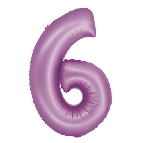 Levendula 6-os szám fólia lufi - 76cm - Csomagolás nélkül - Lavender