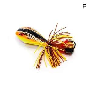 Frog fishing lure, yellow and black, with red eyes, for catching bass and pike - Wobbler