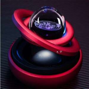 Napelemes Forgó Autóparfüm, Naprendszer Kristály, Piros - Autóillatosító