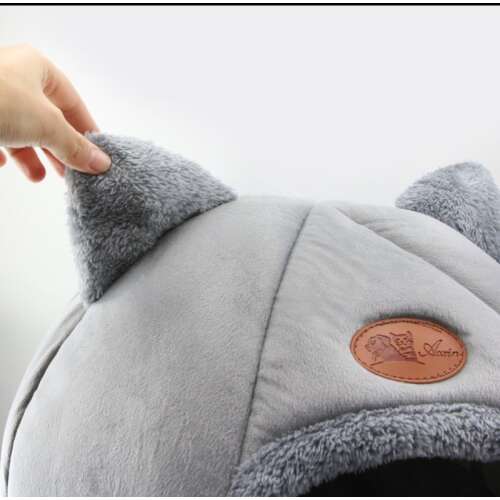 Macskabújó - Pamut - 33x33x33 cm - Szürke