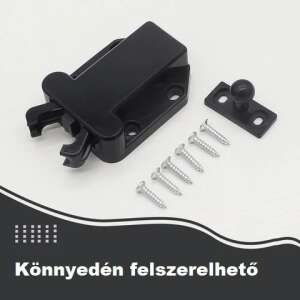 Black cabinet door catch with screws, easy to install, modern design - Home Safety