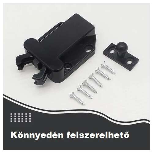 Black cabinet door catch with screws, easy to install, modern design