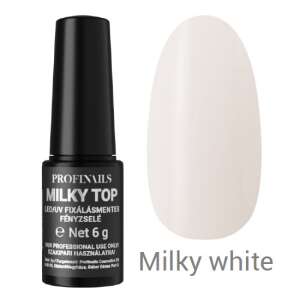 Profinails Milky Top LED/UV fixálásmentes fényzselé, 6g, tejfehér - Műköröm alapozó & fedő zselé