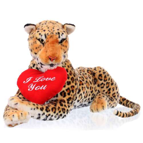 Leopard de pluș Arco cu inimă "Te iubesc", 68cm