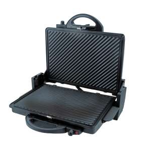 Maestro MR-717 1900W elektromos grill nyitva, tapadásmentes felület, fekete - Maestro