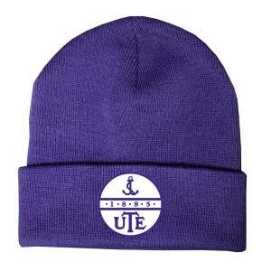 Lila kötött sapka fehér UTE logóval és horgonynyal - Férfi sapka