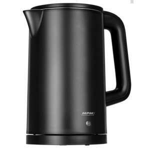 MPM electric kettle, black, 1.7L, double walled - MPM