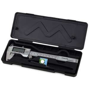 Digitális tolómérő tokban, 150 mm, rozsdamentes acél, elektronikus, LCD kijelző, mérőeszköz - Tolómérő