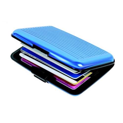 Biztonsági pénztárca, irattartó és bankkártya tartó kék színben