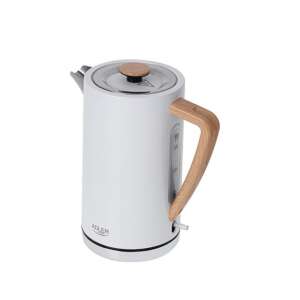 Adler AD1347W white electric kettle with wooden handle - Adler