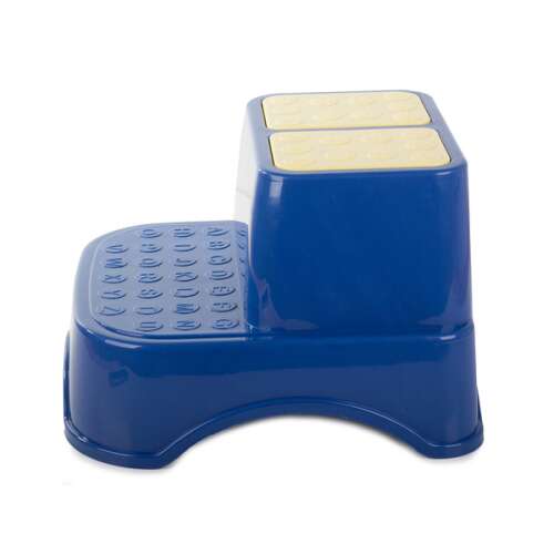 Kék műanyag kétszeres lépcső a fürdőszobába, a WC-hez vagy a mosdóhoz