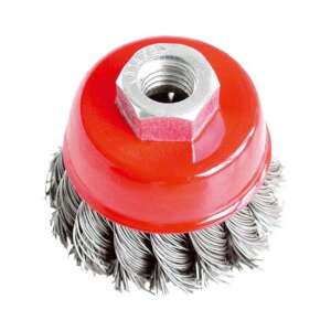 Raider 171104 100mm twisted wire brush, M14 threaded, for cleaning and deburring - Wire Brush Tool