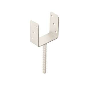 Oszloptalp "U"  betonozható  101 x 60 x 100 / 4 mm (szár 200mm) horganyzott 3217572, horganyzott acél oszloptalp, betonhoz rögzíthető, 101 x 60 x 100 / 4 mm, 200mm szár - Kötőelem