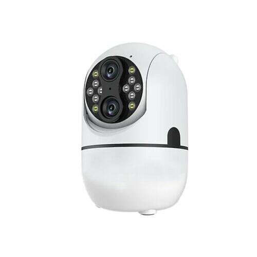 White Cam306 Smart Wifi Camera with two lenses and IR lights