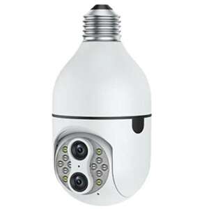 White Smart Wifi Bulb Camera with two lenses, Cam305 - Security Camera