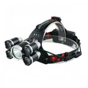 Fünf-Licht-Wiederaufladbarer Stirnlampe mit 5 LED-Leuchten, Wasserdicht, Schwarz - Taschenlampen & Stirnlampen