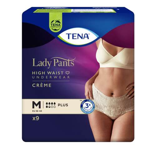 Tena Lady Pants Plus Creme Inkontinencia-fehérnemű magasított derékrésszel M 9db #krém