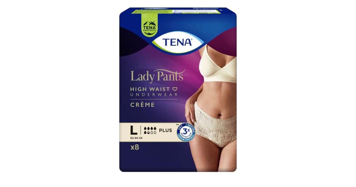 Tena Lady Pants Plus Creme Incontinence underwear with raised waist L 8pcs  #cream 