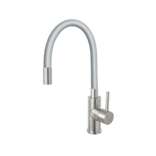 Oupu konyhai csaptelep, egykaros, forgatható kiöntő, szürke, 80482