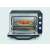 Severin TO2073 Mini Oven, black, open door, pizza inside