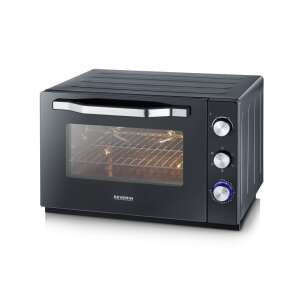 Severin TO2073 Mini Oven, black, front view - Severin