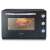 Severin TO2073 Mini Oven, black, front view, chicken inside