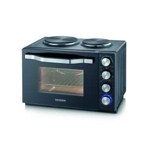Severin TO2074 Mini Oven with 2 Hot Plates, Black - Severin
