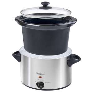 Bestron ASC350 lassúfőző, rozsdamentes acél, 3,5 literes, üvegfedővel - Elektromos főzőedény