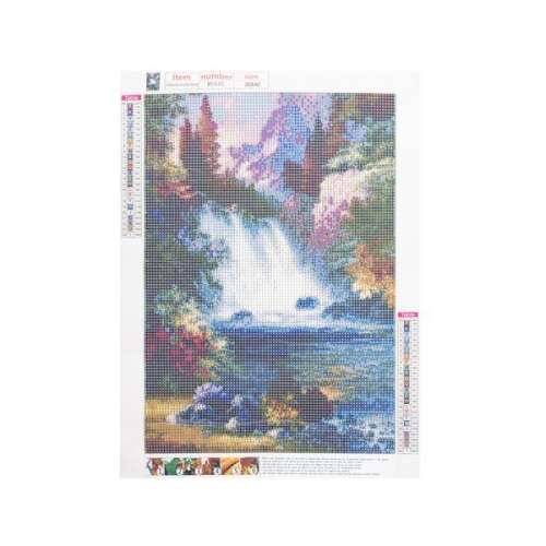 DIY diamond painting kit with waterfall design