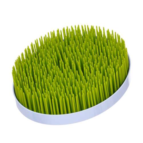 Zizito cumisüveg szárító tálca, zöld fű design, fehér alap - Zizito