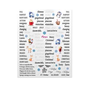 Moyra öntapadó körömmatricák No. 20, karácsonyi témájú körömmatricák téli és ünnepi mintákkal - Körömmatrica