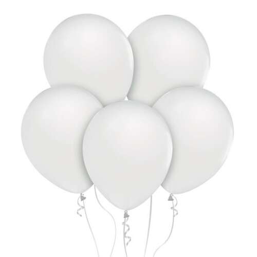 Pasztell Fehér Lufik, 30 cm, 5 darabos csomag, Party Dekoráció