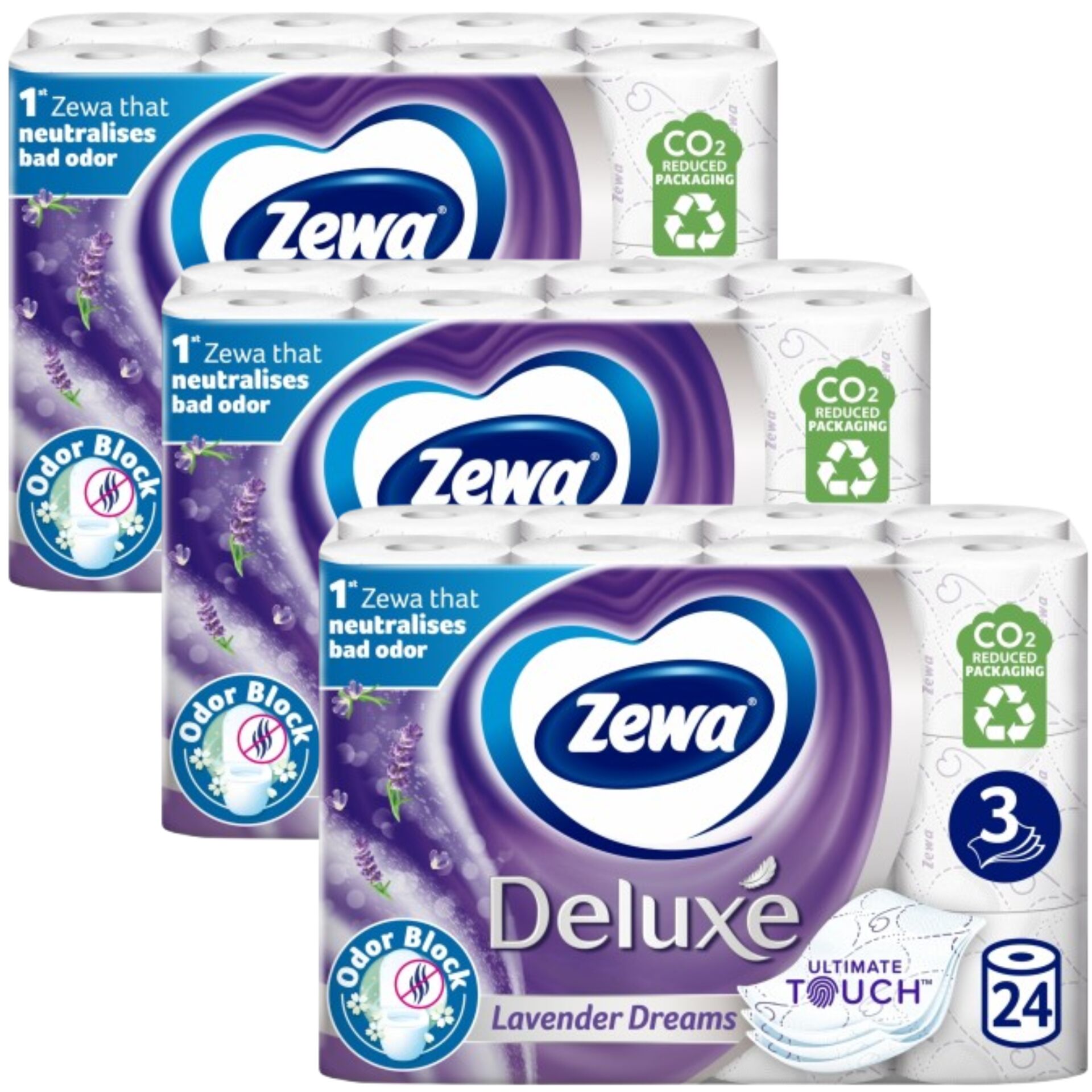 E-shop Zewa Deluxe Lavender Dreams 3 Ply Toaletný papier 3x24 roliek