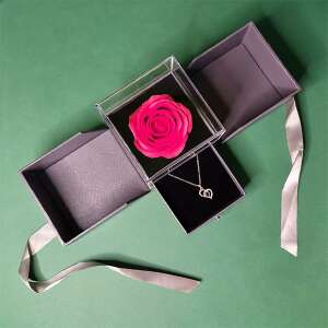 Kihajtós díszdobozos örök rózsa és nyaklánc szett – Rosegold szív 58994918 Női ékszer