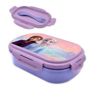 Disney Frozen lunch box with fork and spoon, purple, Elsa and Anna - Feeding