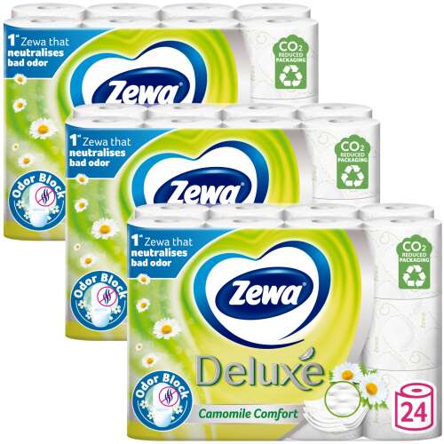 Zewa Deluxe Camomile Comfort 3 Ply Toilet Paper 72 role