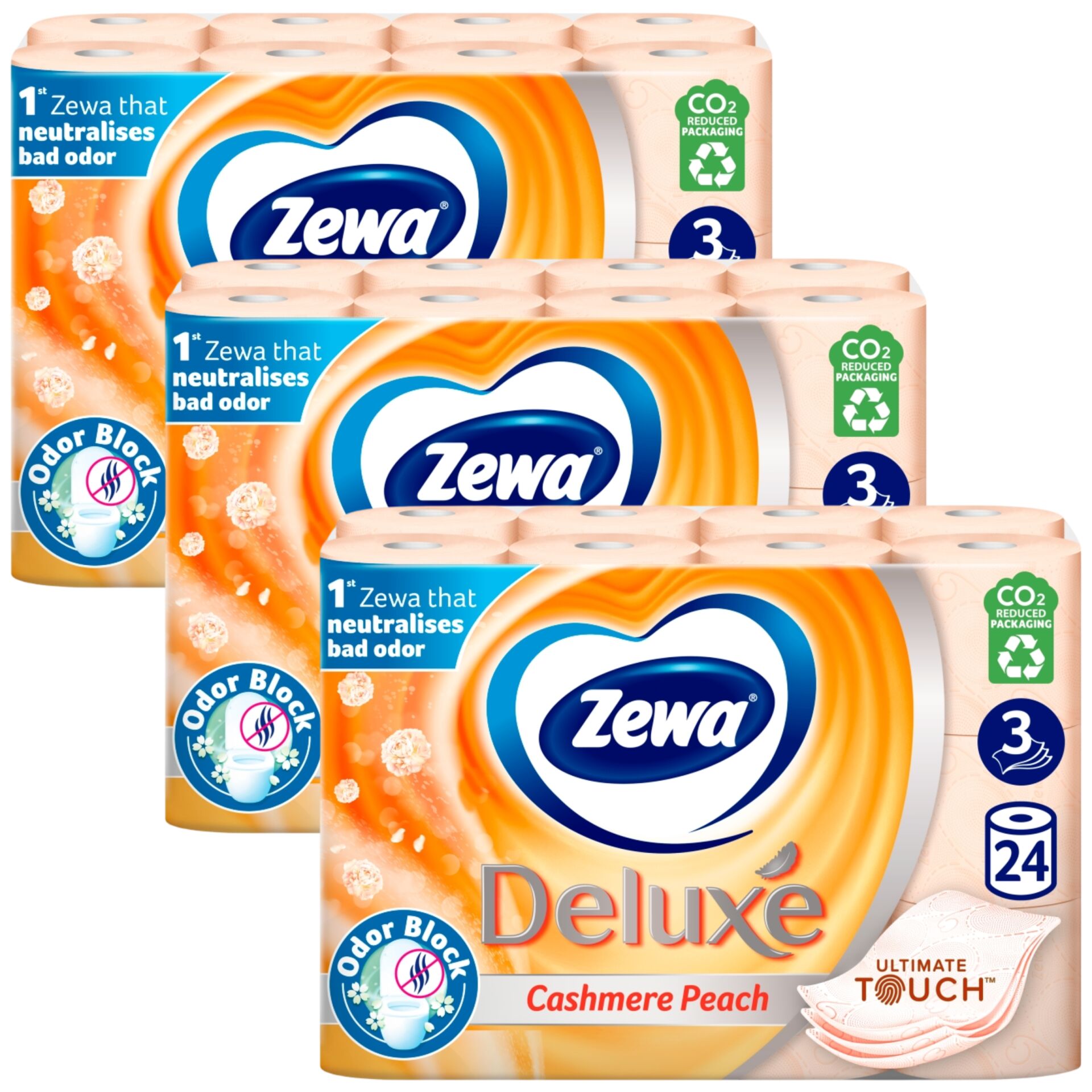 E-shop Zewa Deluxe Cashmere Peach 3 Ply Toaletný papier 3x24 roliek