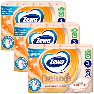Zewa Deluxe Cashmere Peach 3 Ply Toilet Paper 3x24 rolls