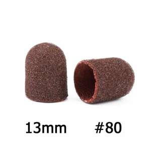 AlleMed Pedikűr csiszolósapka 13mm #80, barna, 10 db-os csomag - Pedikűr csiszolófej