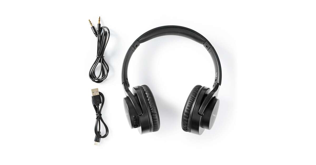 Kabellose On-Ear-Kopfhörer | Maximale Akkulaufzeit: 10 Stunden |  Eingebautes Mikrofon | Druckkontrolle | Sprachsteuerung |  Lautstärkeregelung | Schwarz