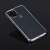 Transparent silicone case for iPhone, angled view