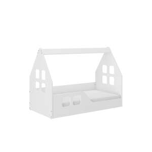 Pat Montessori alb pentru copii, 140x70cm, cu saltea inclusă - Nonbrand Paturi pentru tineri