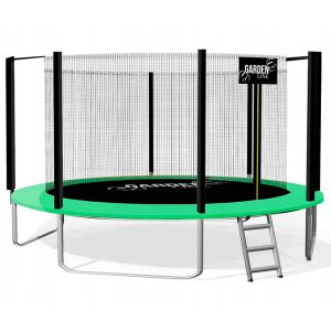 Garden Line 374 cm trambulin védőhálóval, fekete és zöld - Trambulin
