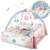 Nukido 3in1 baby play mat with raised sides and activity gym, owl design