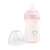 Chicco NaturalFeeling Babyflasche 330 ml mit schnell fließendem Sauger, rosa mit Herzdesign, mit Deckel